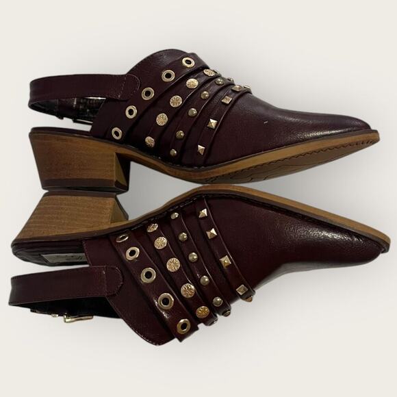 Vintage Havana Kira Deep Brown Sling-back Leather Shoes Booties 10 - Picture 11 of 11